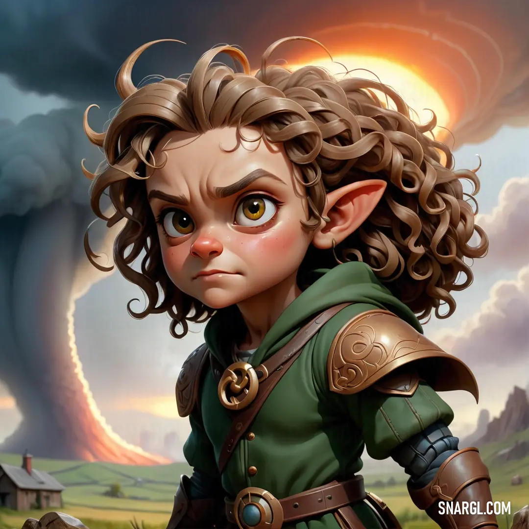 Halfling with a strange look on his face and a green outfit on