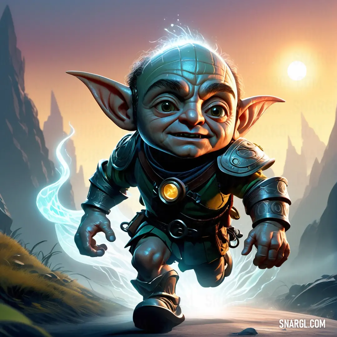 Halfling is running through a field with a glowing light behind him
