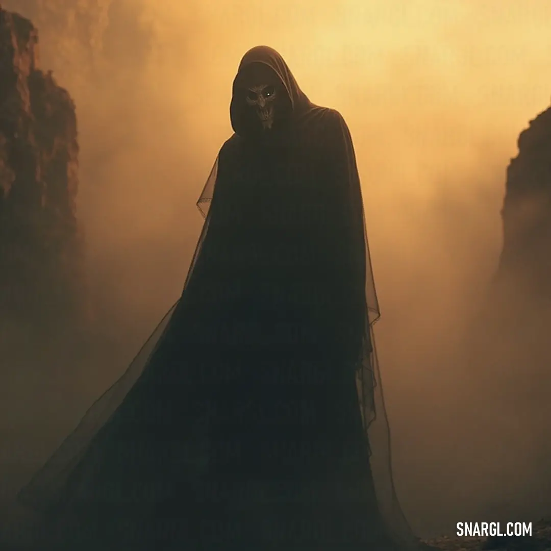 The Harbinger Wraith looms in a fog-laden landscape, mountains looming behind him, stitching together a tale of whispers and echoes from forgotten realms. The Harbinger Wraith cloaked in black stands resolutely in a misty landscape where mountains peak through the fog. His presence commands attention, resonating with the ethereal silence that pervades the air around him.
