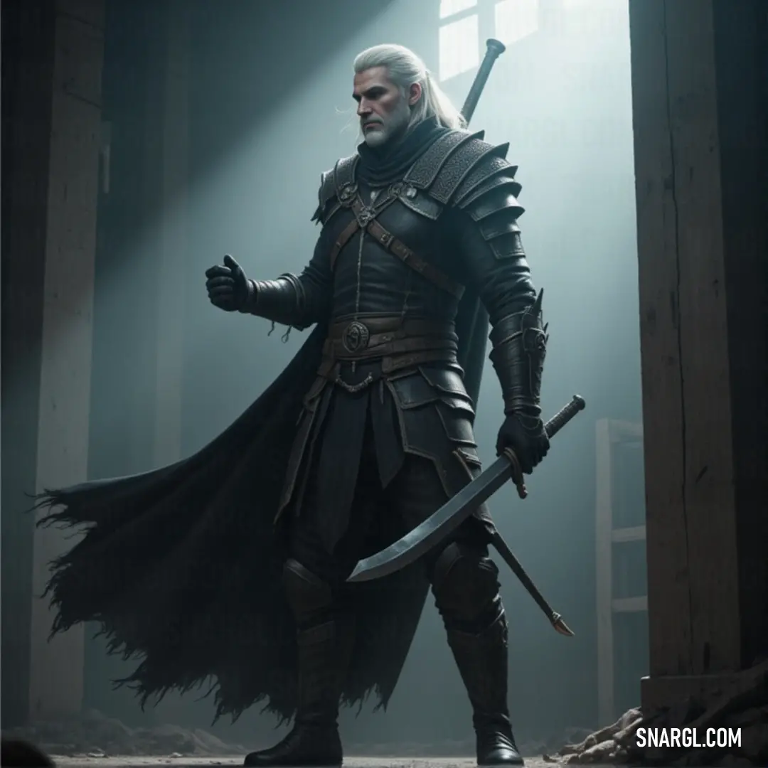 Hattori, dressed in black, stands in a dimly lit room, sword in hand, with light streaming through a window, casting long shadows as the atmosphere thickens with anticipation. In a darkened room, Hattori stands in a black outfit, sword in hand, the only light streaming in from a window. The room feels heavy with anticipation, as if something is about to change, with Hattori poised to take action in the coming darkness.