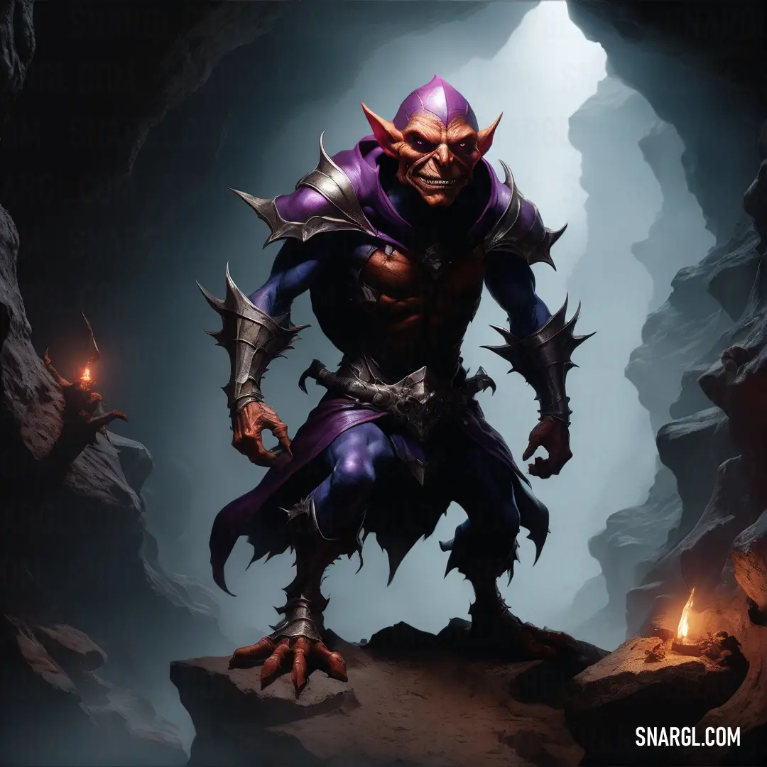 Demonic Hobgoblin with horns and claws on his face