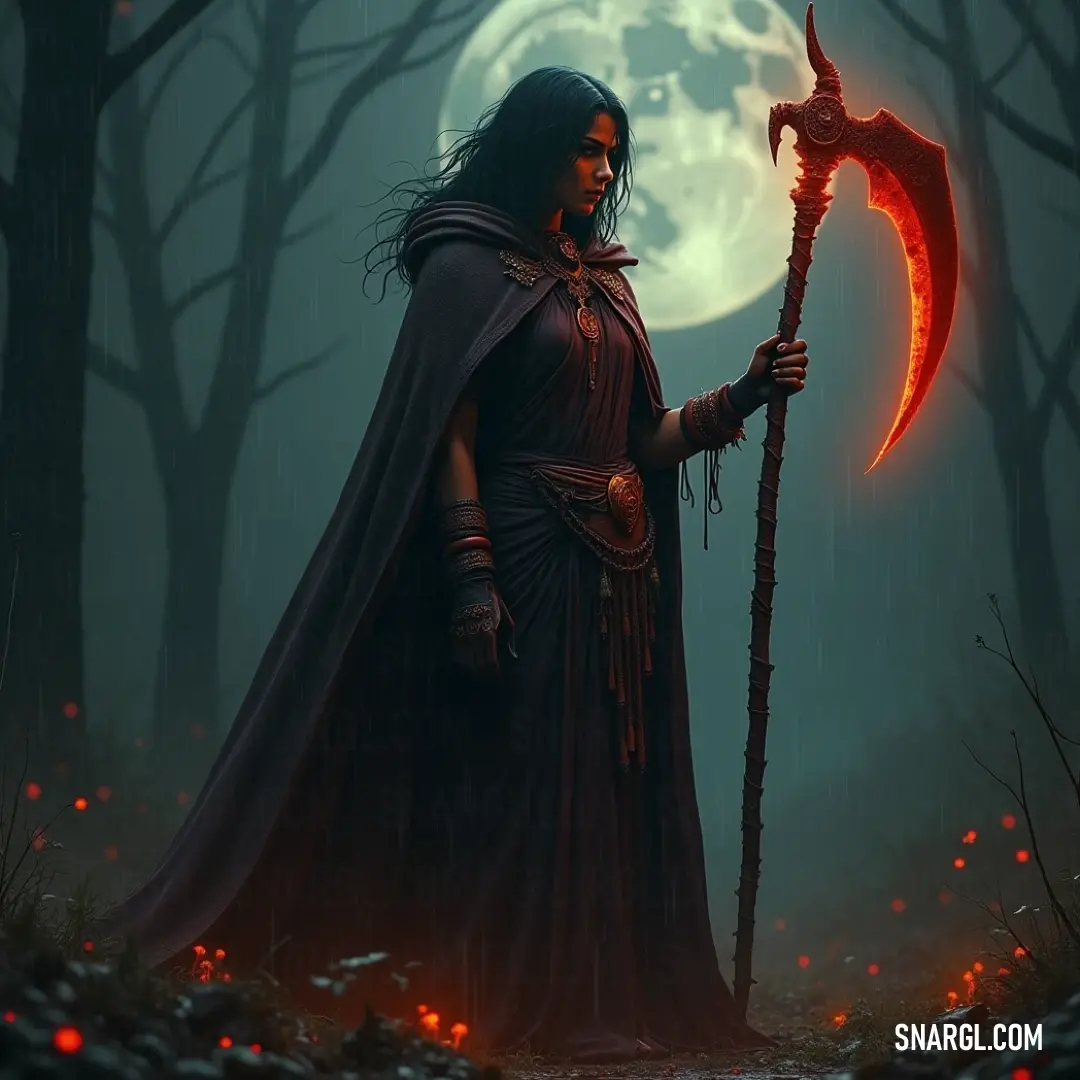 In a hauntingly beautiful dark forest, a Hollow Sorcerer cradles a vibrant red sceptacle and magnificent sceptacle staff, as the full moon illuminates the enchanting scene with its silvery light. In a hauntingly beautiful dark forest, a Hollow Sorcerer cradles a vibrant red sceptacle and magnificent sceptacle staff, as the full moon illuminates the enchanting scene with its silvery light.