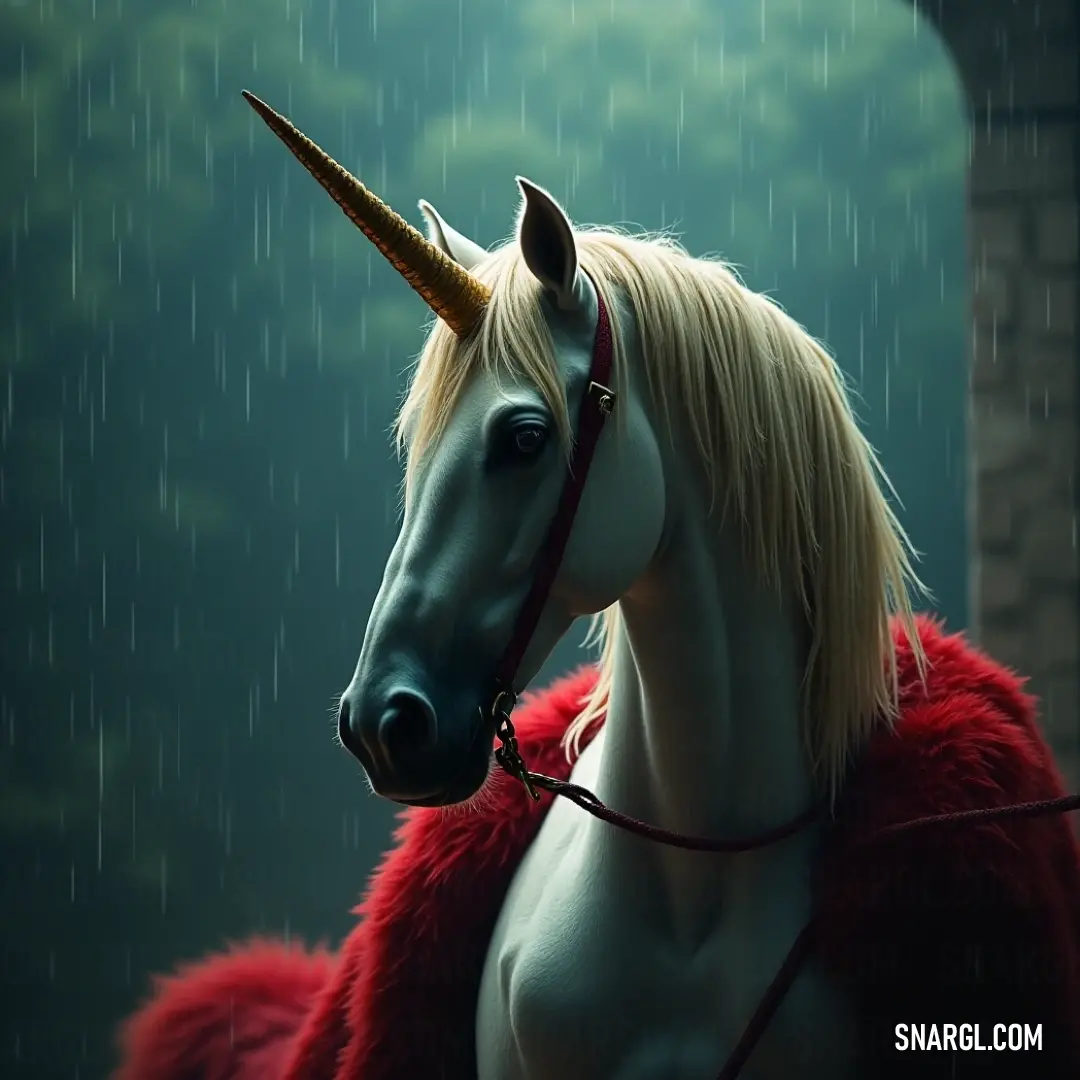 Explore the enchanting world where a majestic White Holy Unicorn in a flowing red cape meets a captivating black Holy Unicorn with a golden horn, symbolizing harmony and magic. A vibrant scene featuring a White Holy Unicorn adorned with a striking red cape alongside a mysterious black Holy Unicorn embellished with a unique yellow horn in an enchanted setting.