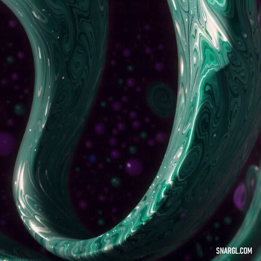 Green and purple swirly background with bubbles