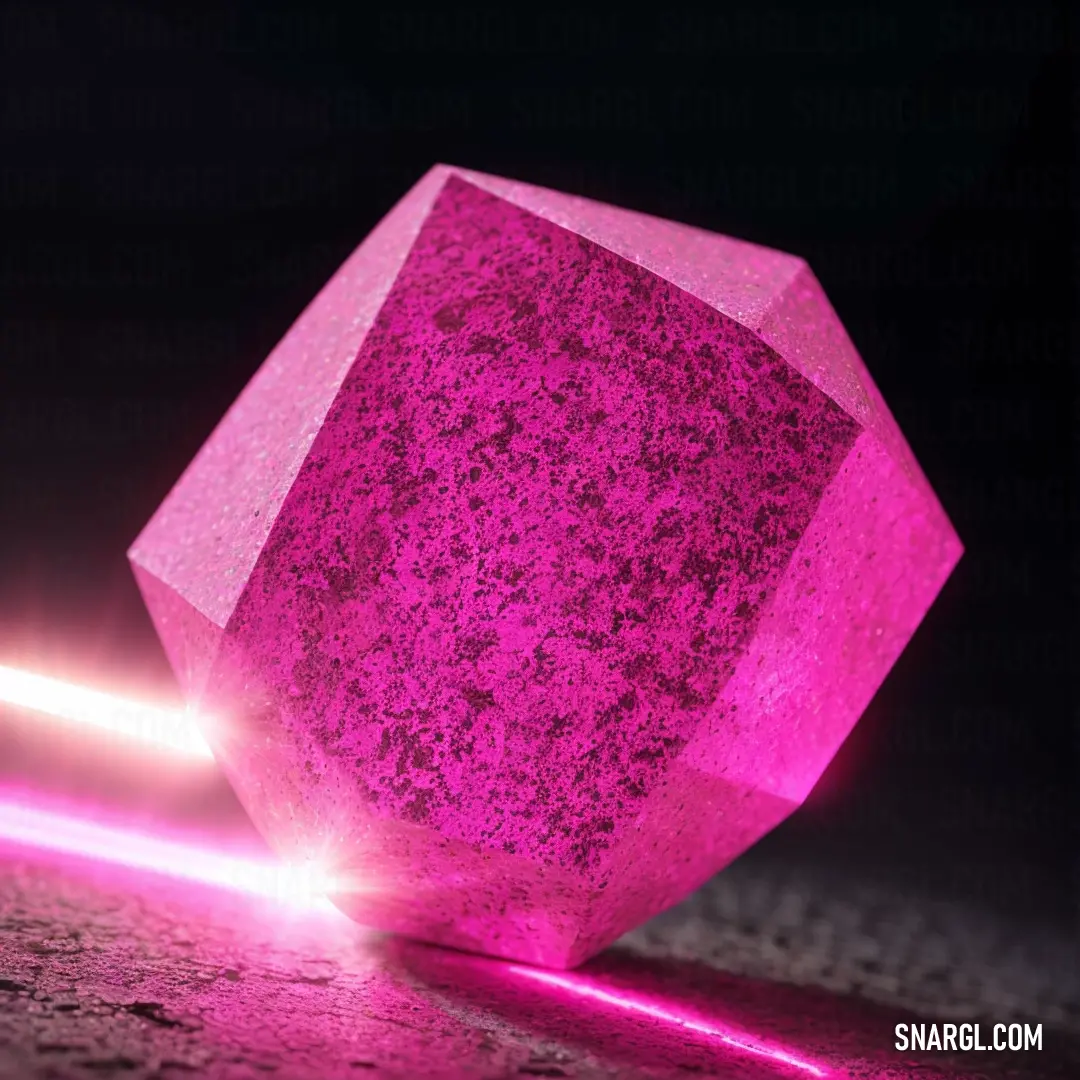 Pink object with a bright light coming from it's center