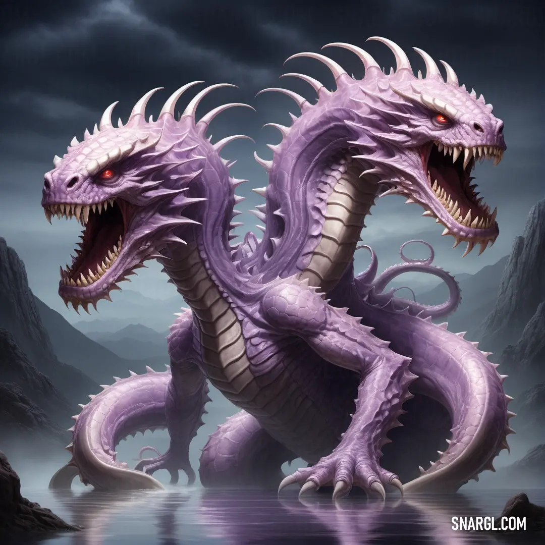Purple Hydra with its mouth open