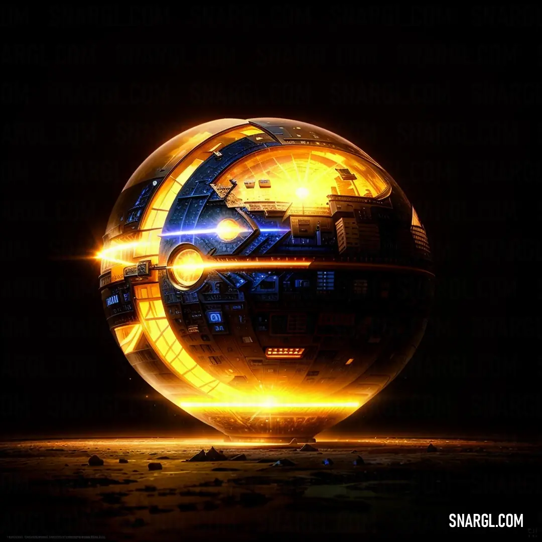 Shiny globe with a bright light shining on it's side and a black background
