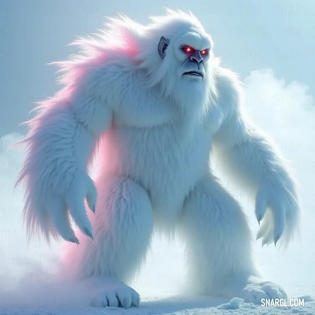 The mesmerizing Icy Golem, with its vibrant red eyes and radiant pink glow, transforms the winter landscape into a scene of magical wonder, captivating all who behold it. A stunning white Icy Golem, adorned with glowing red eyes, stands out against its frosty backdrop, its intricate design bathed in a soft pink light, creating an enchanting and surreal atmosphere.