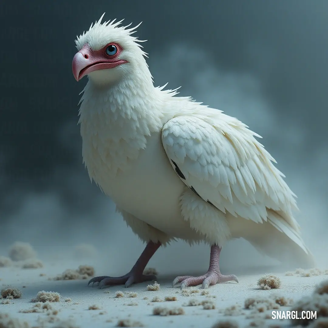 A white Illumina with a red beak stands out against a stark black background, creating a dramatic contrast and emphasizing its elegant features. A striking white Illumina with a red beak and distinct black background stands alone, its body highlighted against the darkness, exuding elegance and contrast.