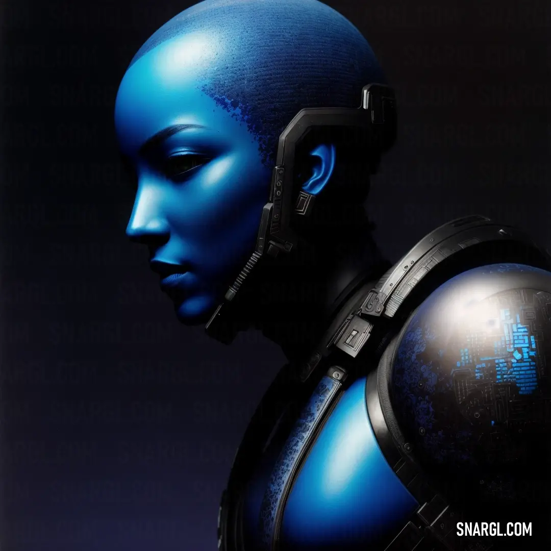 Blue man with a helmet