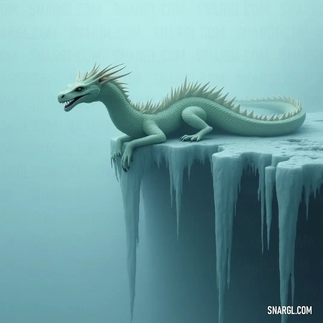 A majestic White Infernal Serpent rests on a frozen cliff edge, its sharp eyes scanning the frozen ocean, surrounded by icicles and snow in a vast, desolate landscape. A White Infernal Serpent perches atop a towering, frozen cliff, overlooking a vast ocean below. Icicles hang from its scales, glistening in the frigid air as the serpent watches the horizon.