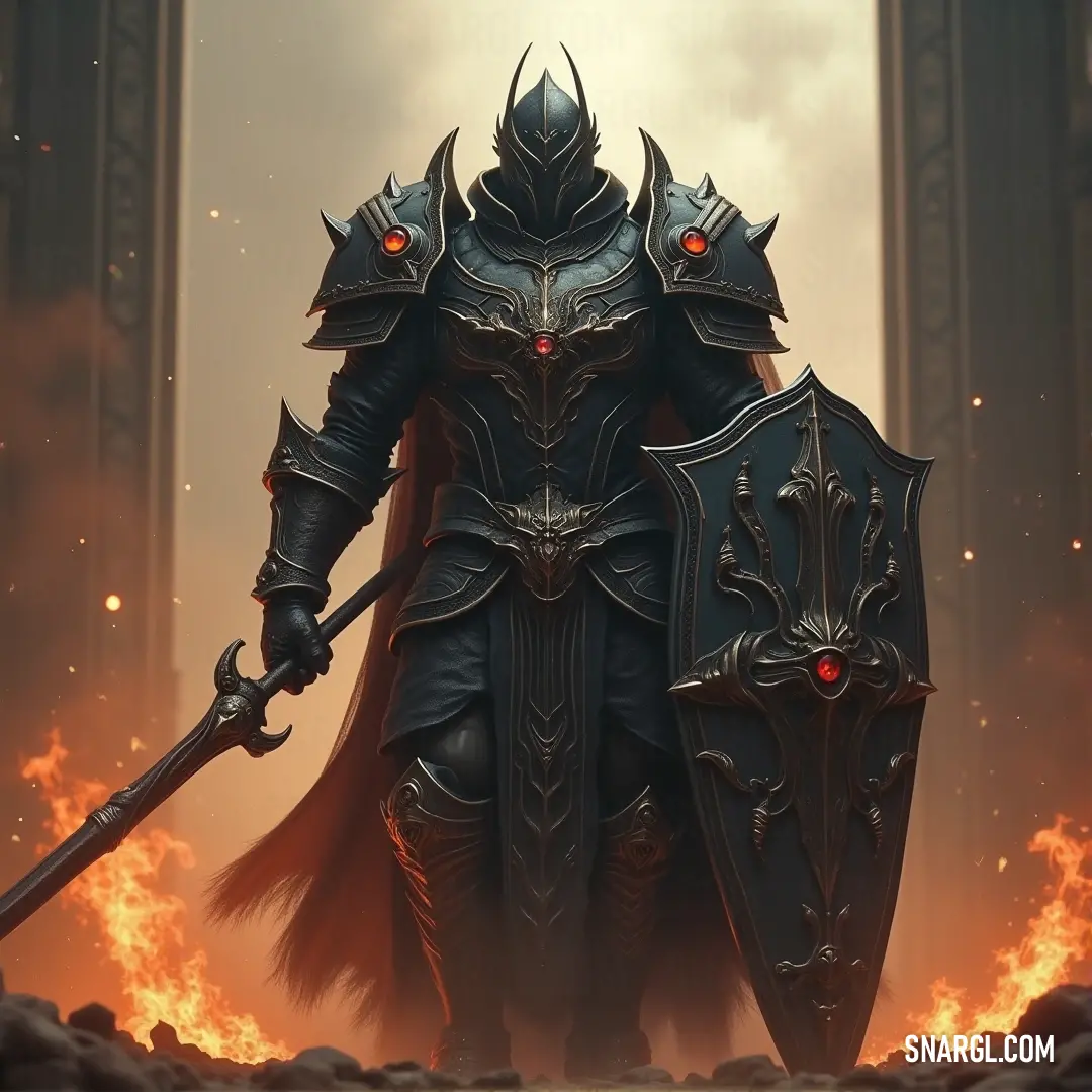 An armored warrior stands poised, sword in hand, his steely determination shining through as he readies himself for the battles ahead. A battle-ready warrior in full armor grips his sword tightly, prepared for combat in the midst of a dramatic scene, his steely gaze ready to face whatever challenges come his way.