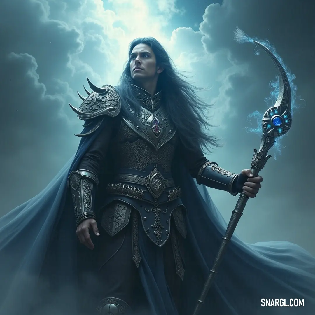 Inquisitor Oren, clad in a dark outfit, stands resolute against a backdrop of swirling clouds, her sword in hand, prepared for whatever challenges await her. Inquisitor Oren stands shrouded in mystery, her black outfit blending with the tumultuous clouds of the background. Gripping a sword tightly, she embodies the strength and determination required to navigate the unknown.