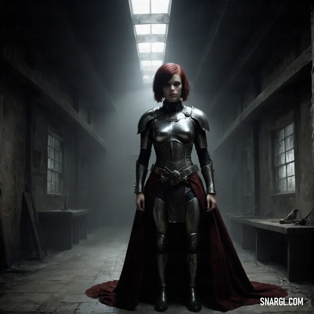 Inquisitor in a suit of armor standing in a dark room with a bright light coming through the window