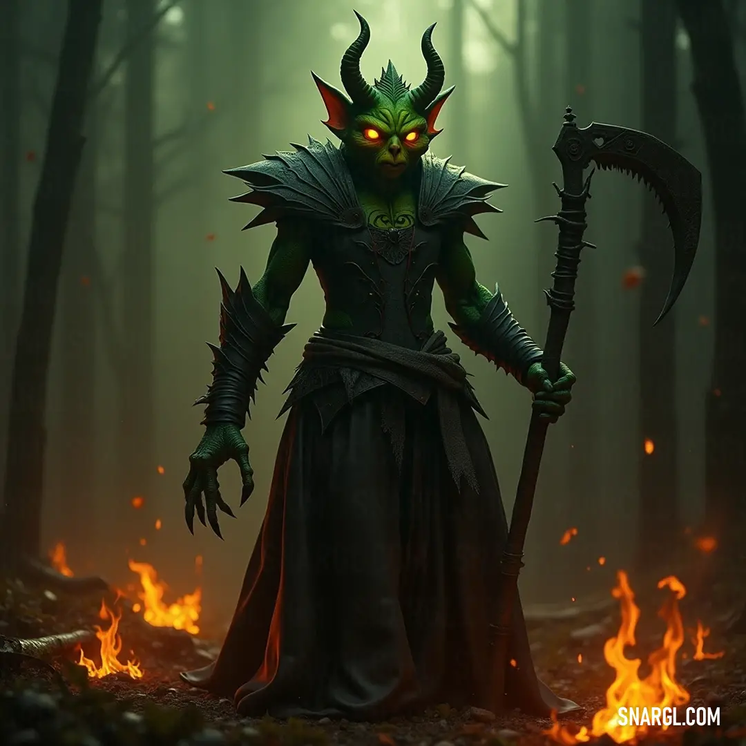 A brave Jack-in-the-Box, crowned with a sceptacle, commands attention amidst the fiery forest ambiance. A striking Jack-in-the-Box stands defiantly in a woodland clearing, adorned with a whimsical sceptacle on his head while flames flicker nearby, casting a vibrant contrast to the serene forest backdrop filled with mystery and intrigue.