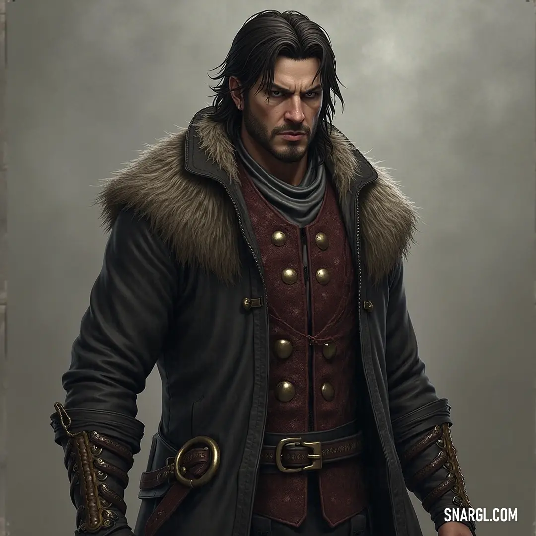 A striking figure in a luxurious coat with a fur collar stands ready with a sword, framed in a doorway that captures the anticipation of new adventures waiting to unfold. A commanding silhouette in a fur-collared coat grips a sword tightly, poised in a doorframe that suggests both adventure and mystery, hinting at what lies beyond.