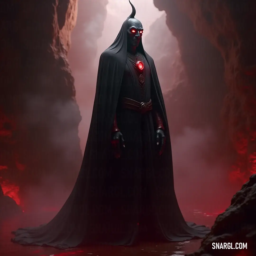 Jafar, the Dark Sorcerer, Commanding the Shadows of the Mysterious Cave Jafar cloaked in a flowing black cape surrounded by eerie red lights, stands confidently in a cave, emanating an aura of power and darkness as shadows dance around him, hinting at forbidden knowledge.