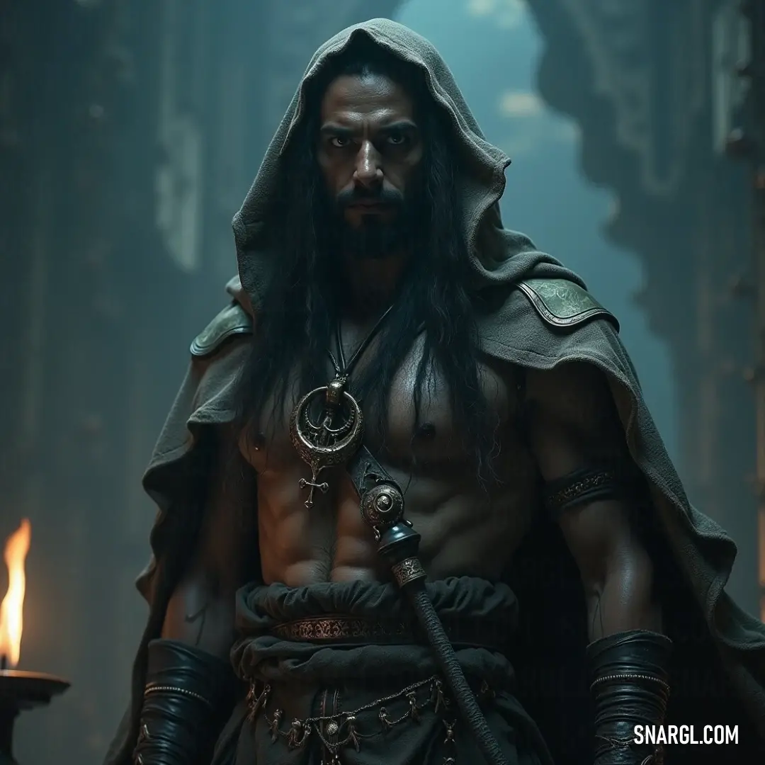 A cloaked warrior with a sword in a dimly lit chamber, with candlelight casting shadows. A mysterious figure cloaked in shadows, gripping a gleaming sword, stands defiantly in a dimly lit room, illuminated only by the flickering light of a solitary candle, casting eerie shadows on the stone walls.