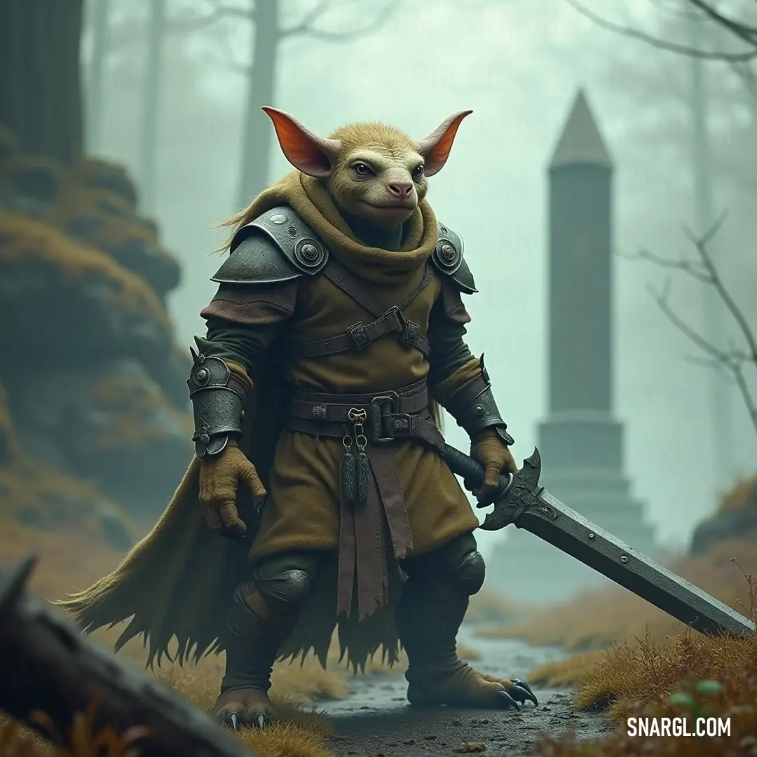 Jarn embarks on a heroic journey, wielding a sword with purpose. A loyal dog trails beside him along a winding path lined with fantasy scenery, reflecting the bond of friendship and the promise of new adventures.