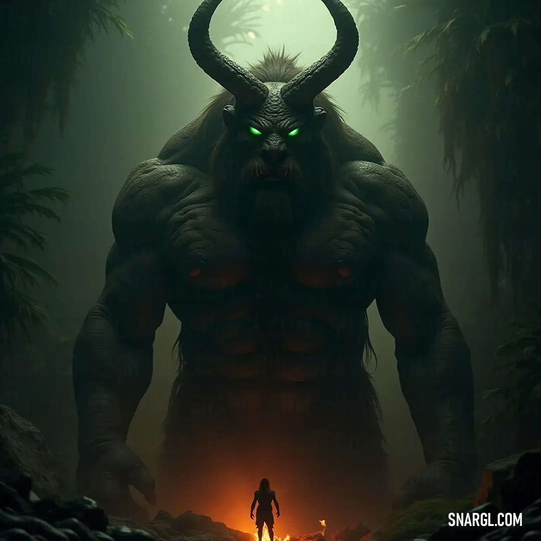 A captivating character standing in a cave, accompanied by a menacing figure, hinting at a deeper narrative within the shadows. A striking figure set against a cave's rocky backdrop, accompanied by a shadowy demon-like silhouette lurking in the distance, suggesting a tale of mystery and intrigue.