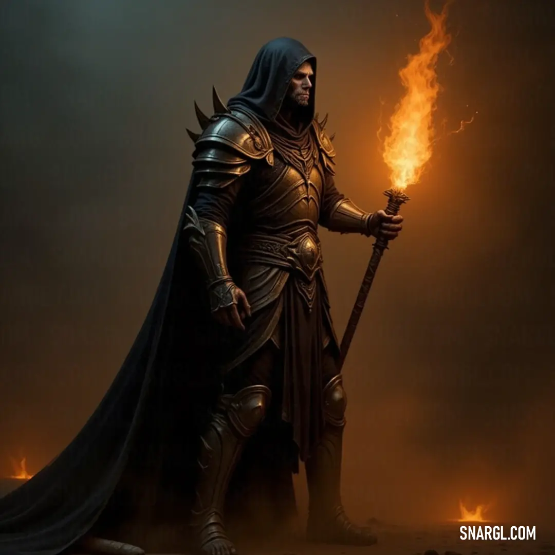 A shadowy figure in black holds a fiery stick, embodying mystery and anticipation against a contrasting background. A dark-clad figure stands with a fiery baton in hand, set against a stark background, exuding an aura of mystery and intrigue as they prepare to unleash their power into the surrounding darkness.