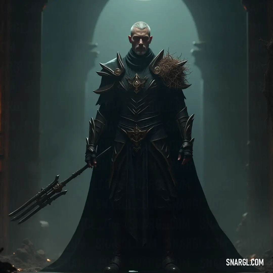 Khadgar stands as a formidable guardian in his black suit and helmet, poised against the darkness, where shadows whisper secrets of adventures yet to unfold. Khadgar, clad in a sleek black suit with a formidable sword and helmet, stands vigilant in a dimly lit room. The interplay of shadows and soft light highlights his determination, ready to confront whatever challenges await him in this ominous but mystical