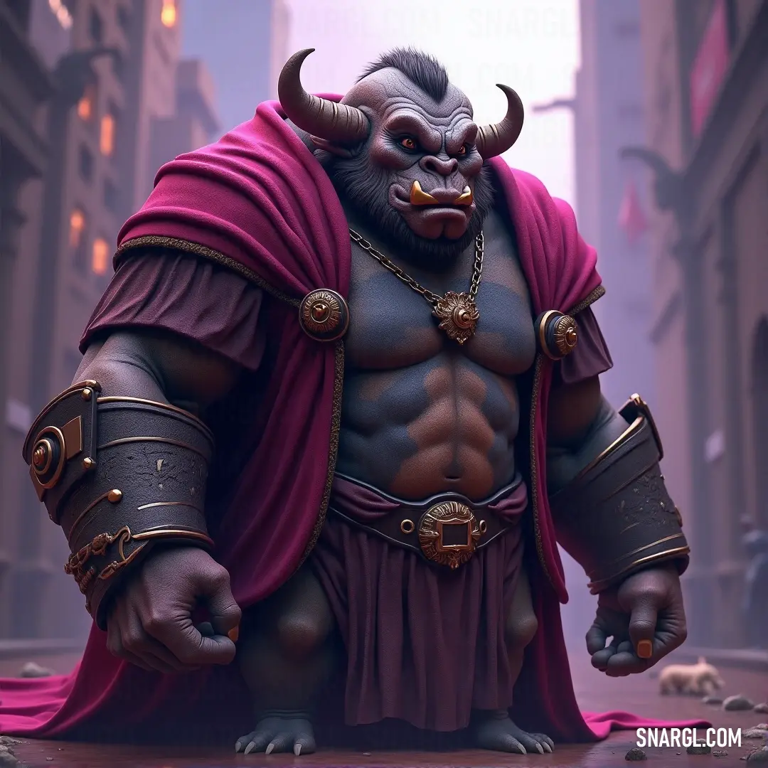 A playful cartoon representation of Kilrogg Deadeye dons a vibrant red cape, bringing a whimsical charm to the scene with a cheerful demeanor.
