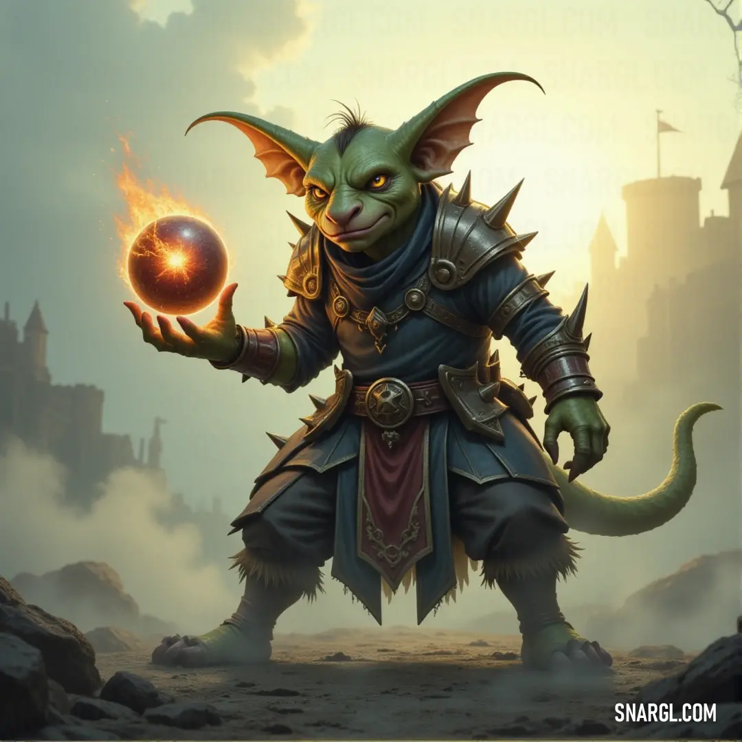 A powerful mage summons a swirling ball of fire, his hand steady as a dark, demon-like figure watches from the shadows, ready to strike in a clash of magic and might. A mage from a fantasy world conjures a ball of fire in his hand, while a towering demon-like figure looms in the background. The fiery glow casts eerie shadows on the surrounding chaos of the magical battle.