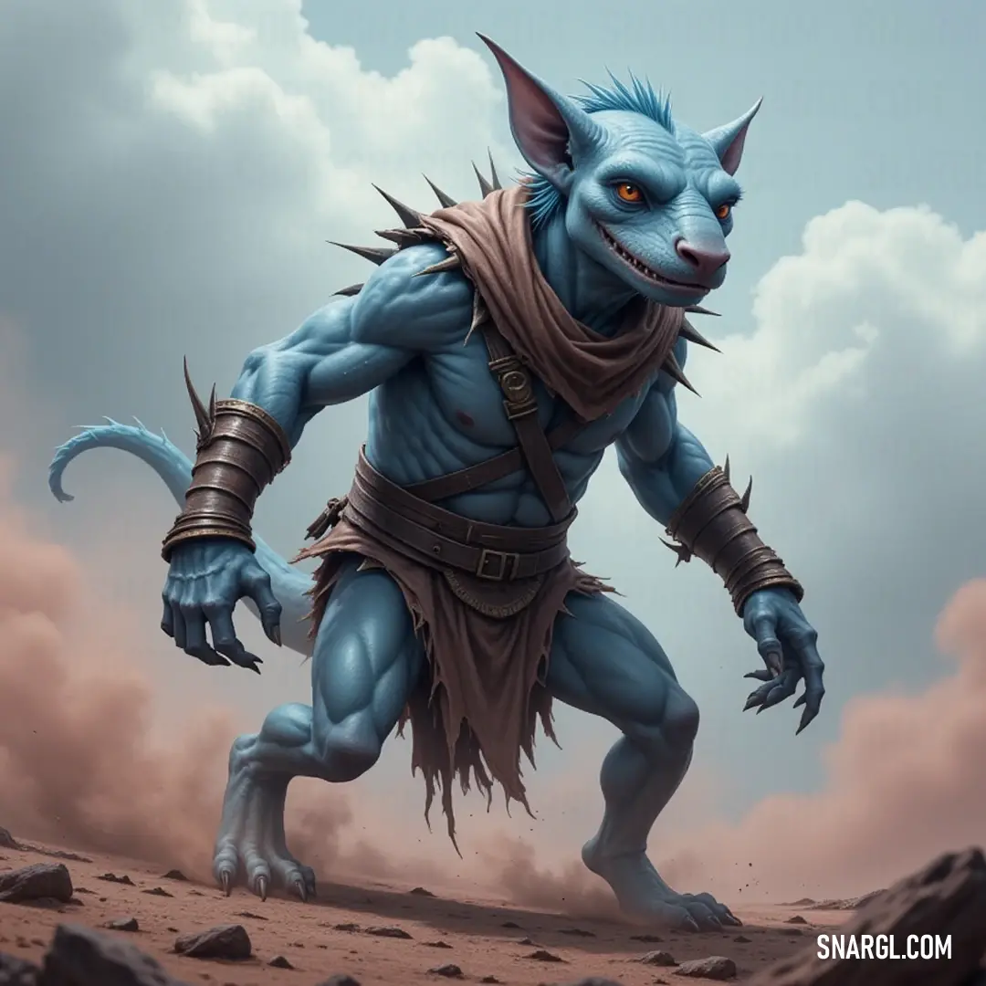 The playful Blue Kobold, with its whimsical horns and colorful scarf, captures the essence of joy and adventure in a vivid natural setting. A charming Blue Kobold, sporting unique horns and a vibrant scarf, stands out proudly in a picturesque scene, radiating charisma and playfulness amidst a backdrop of greenery.