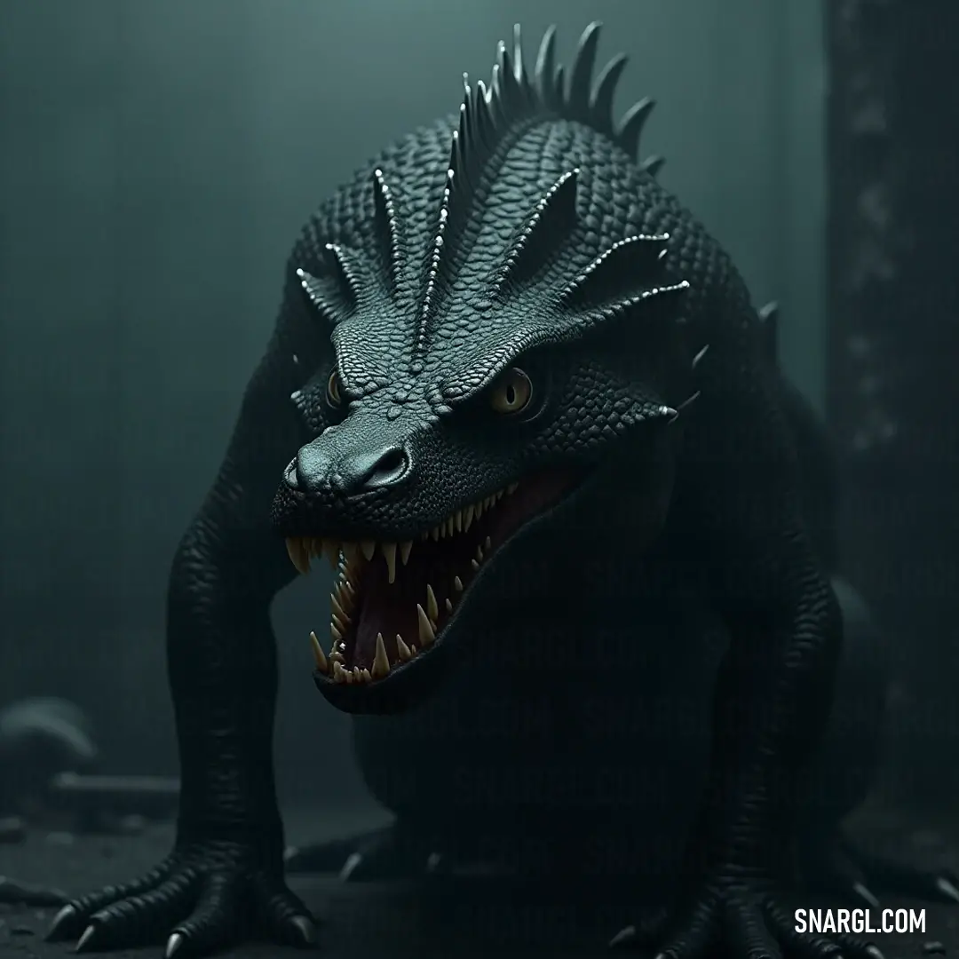 A striking Godzilla-inspired Komodo Dragon showcasing its ferocious open mouth against a uniquely imaginative backdrop that enhances its menacing presence. An awe-inspiring Godzilla-like Komodo Dragon, mouth agape and revealing rows of razor-sharp teeth, adds a touch of fantasy as it prowls through a surreal landscape, merging elements of power and mystery in its fierce demeanor.