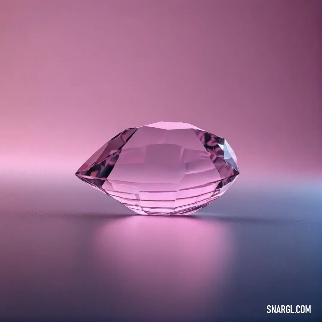Pink diamond on a purple background. Example of Lavender rose color.