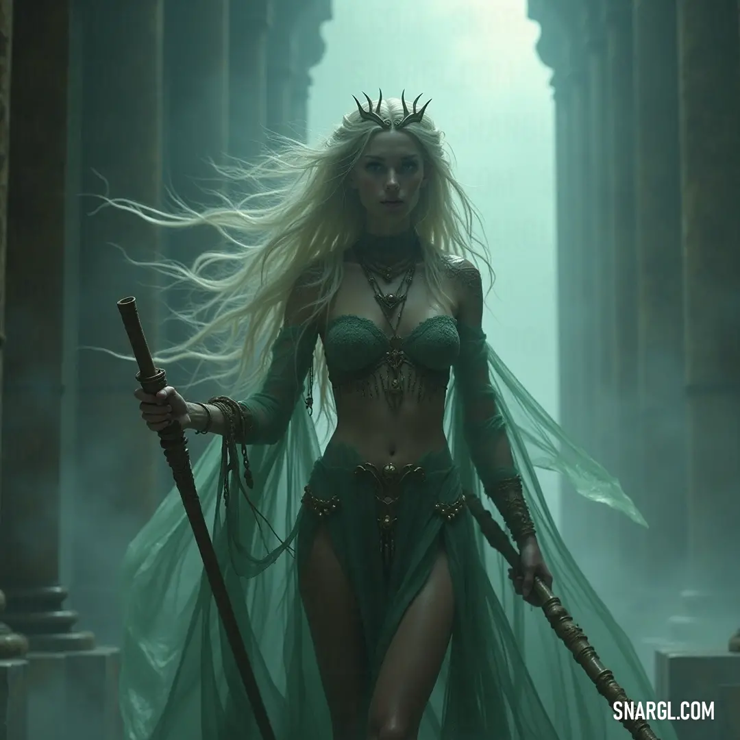 Picture with primary colors of Dark jungle green, Feldgrau, Battleship Grey, Hooker green and Pale robin egg blue