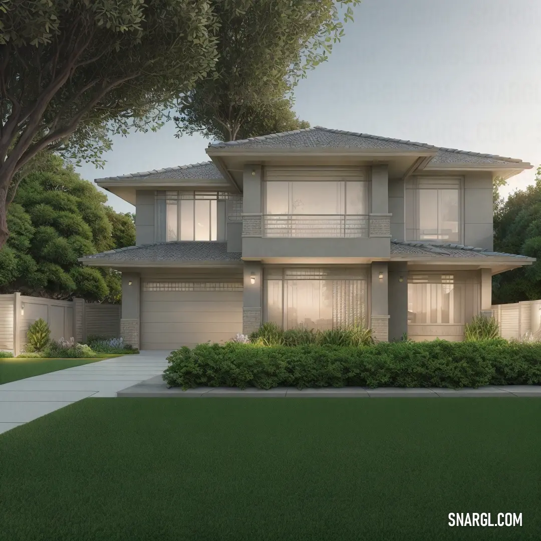 Large house with a lot of windows and a lot of grass in front of it. Example of #D3D3D3 color.