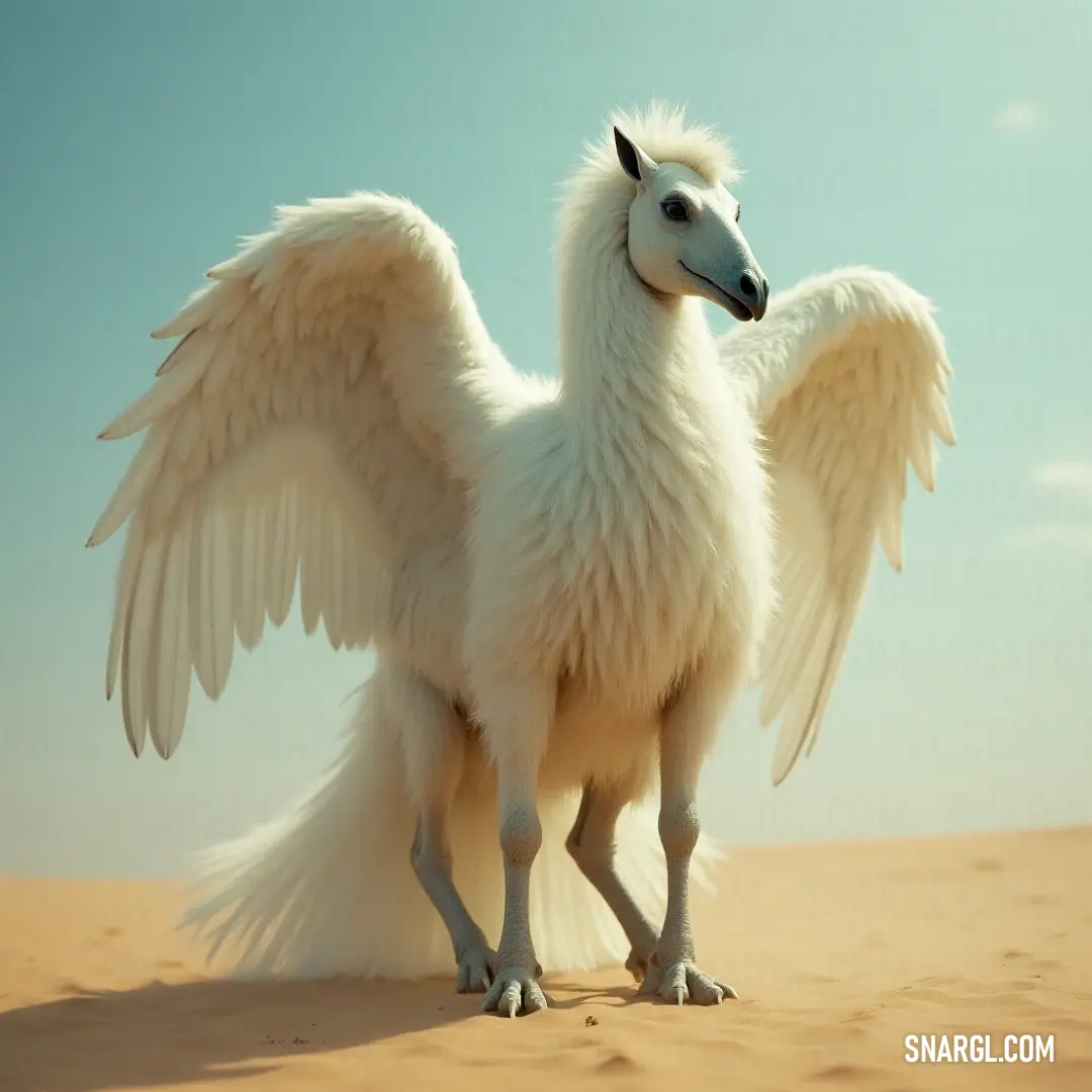 A splendid White Lightwing showcases its magnificent wings while standing proudly in the desert sands, embodying the spirit of freedom and the beauty of untouched landscapes. A striking White Lightwing is seen amid vast sand dunes, its wings dramatically spread against the desert backdrop, capturing the exquisite interplay of light and shadow in a breathtaking landscape defined by vastness and solitude.
