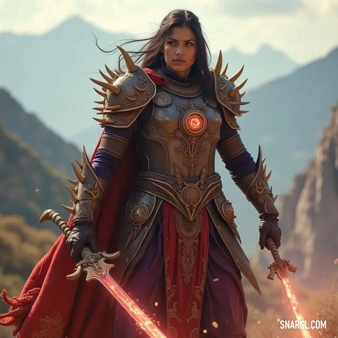 A dynamic character wields a sword and a lightsaber, blending centuries of combat traditions with futuristic flair, showcasing a compelling fusion of fantasy and sci-fi in an extraordinary scene. A striking figure in a fantastical costume holds a sword in one hand and a glowing lightsaber in the other, revealing a blend of ancient combat and futuristic elements in a captivating display of power.