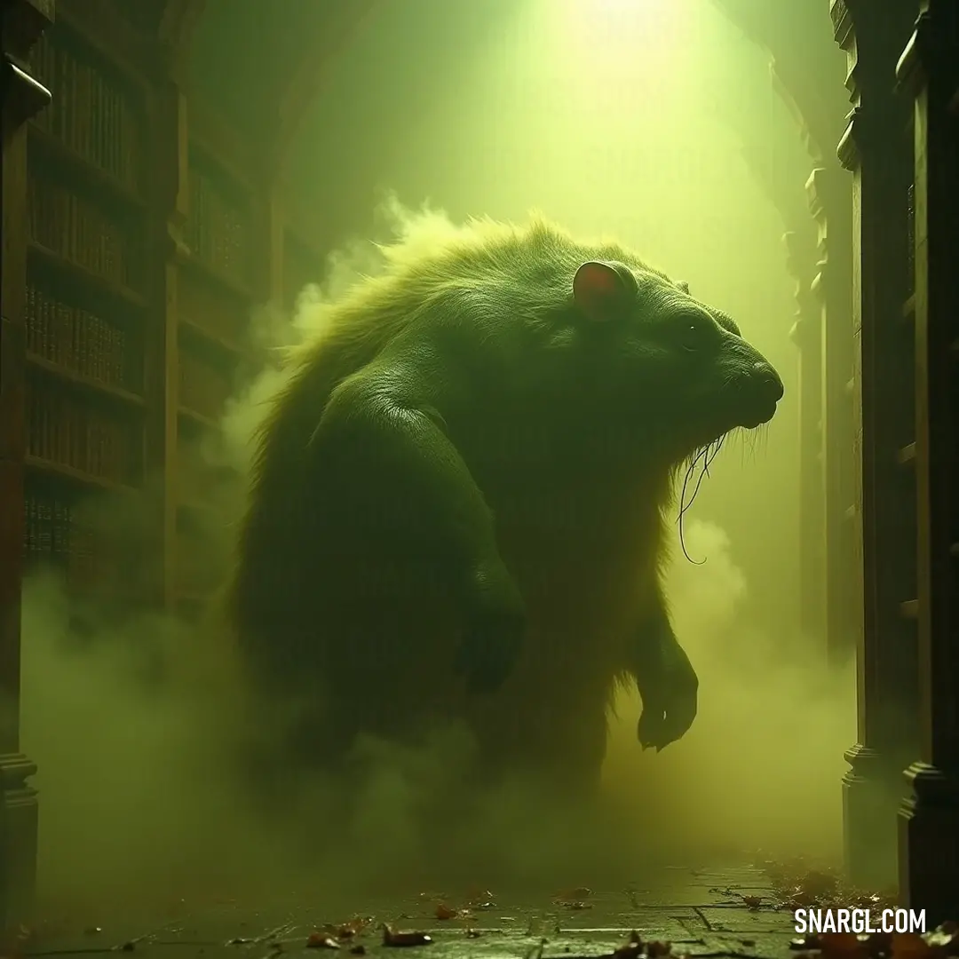 Majestic Large Lord Skrolk in a Foggy Room A majestic Large Lord Skrolk stands in a mist-laden room, rays of light streaming down, casting an otherworldly ambiance that highlights his regal features amidst the enveloping fog.