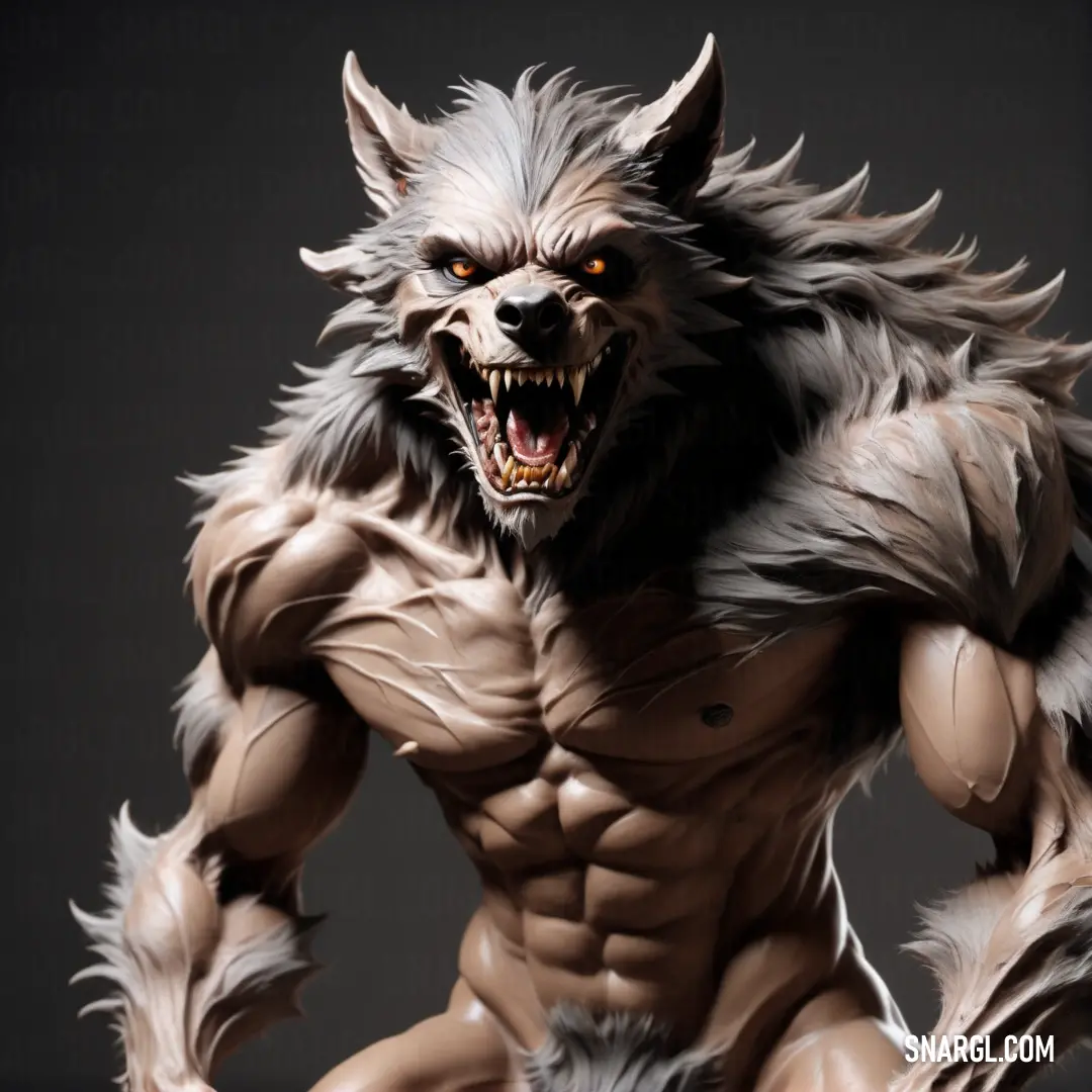 Lycanthrope with a big grin on its face and claws on its body