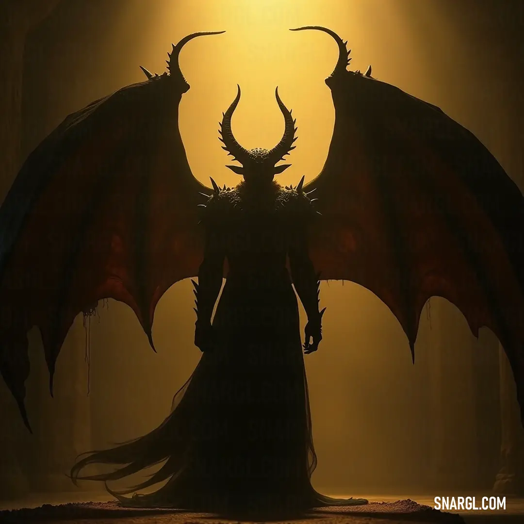 A captivating representation of Malphas surrounded by darkness, illuminated by a striking yellow light, creating an atmosphere of suspense and intrigue. In the depths of darkness, Malphas emerges, its horns cutting through the shadows, backlit by a fierce yellow glow that hints at the chaos and mystery of untold stories within the night.