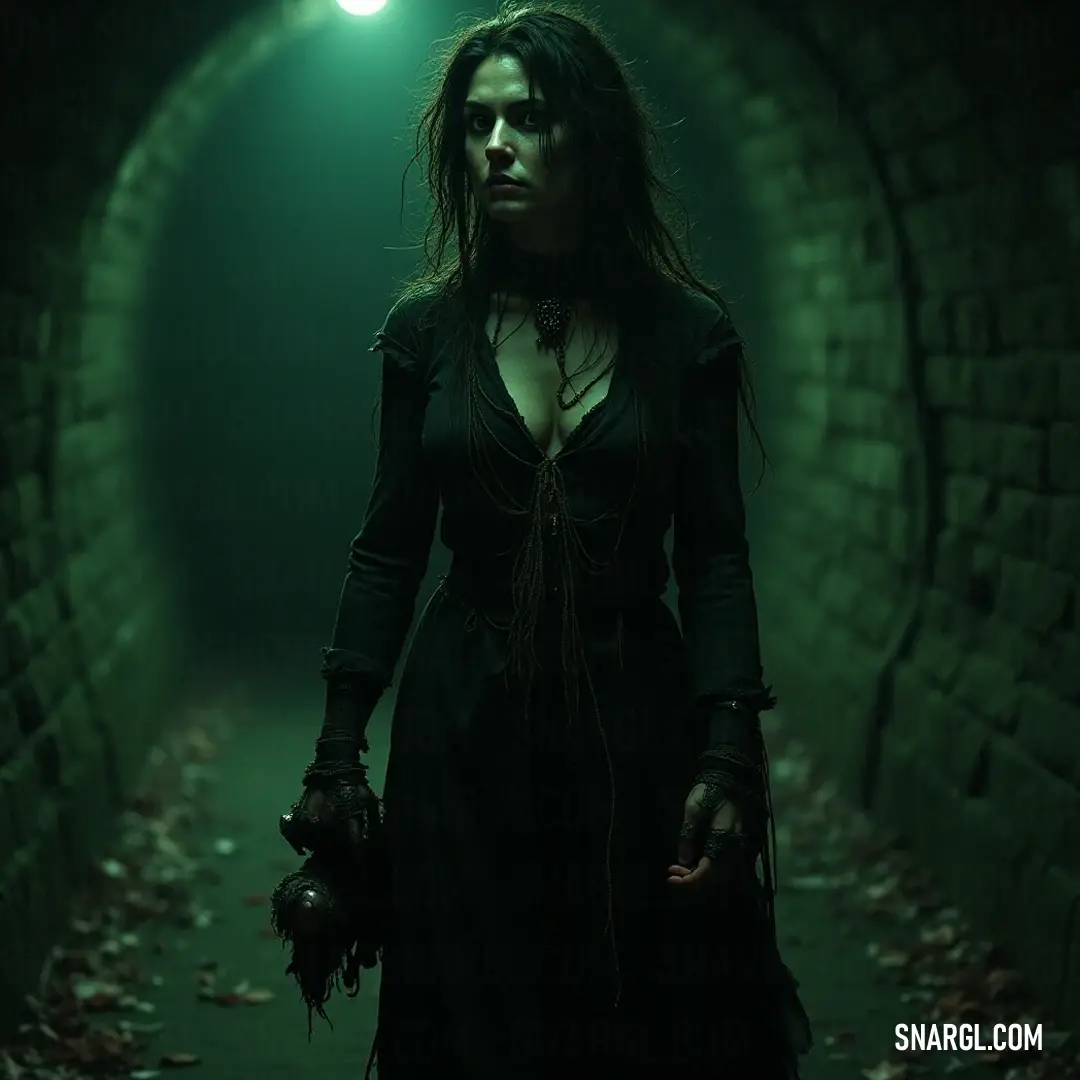 An intriguing capture of a bold figure within a shadowy tunnel, empowered by a solitary beam of light that brings focus to her commanding presence. In a dimly lit tunnel, a confident figure stands with hands on her hips, illuminated by a shaft of light that casts an aura of intrigue and strength, echoing the essence of adventure.