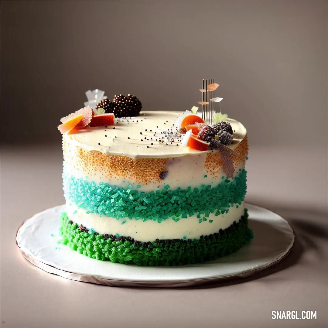 Cake with a green