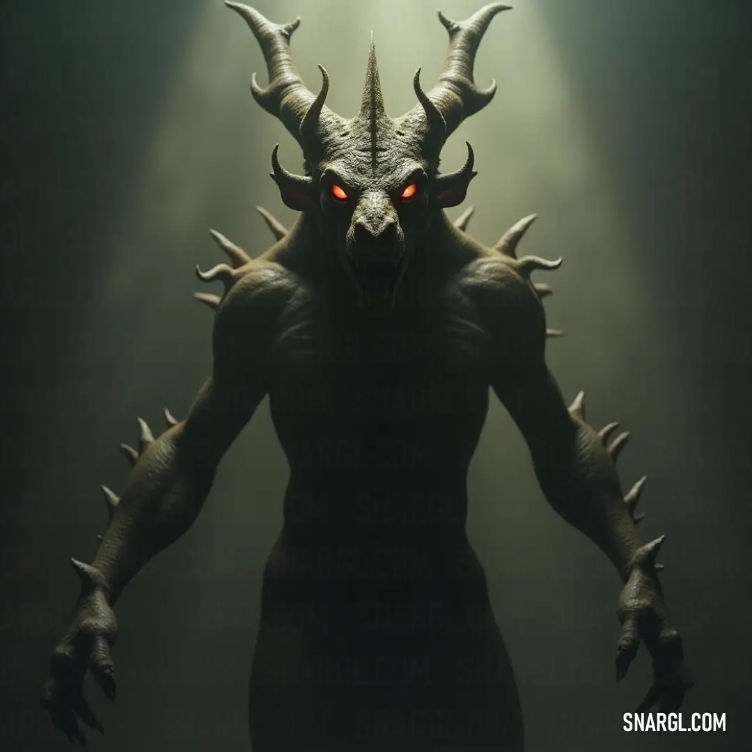 In a shadowy corner, a menacing demonic creature with glinting red eyes and curved horns anticipates its next move. Soft, eerie light outlines its formidable silhouette, creating an atmosphere of suspense that sends chills down the spine.