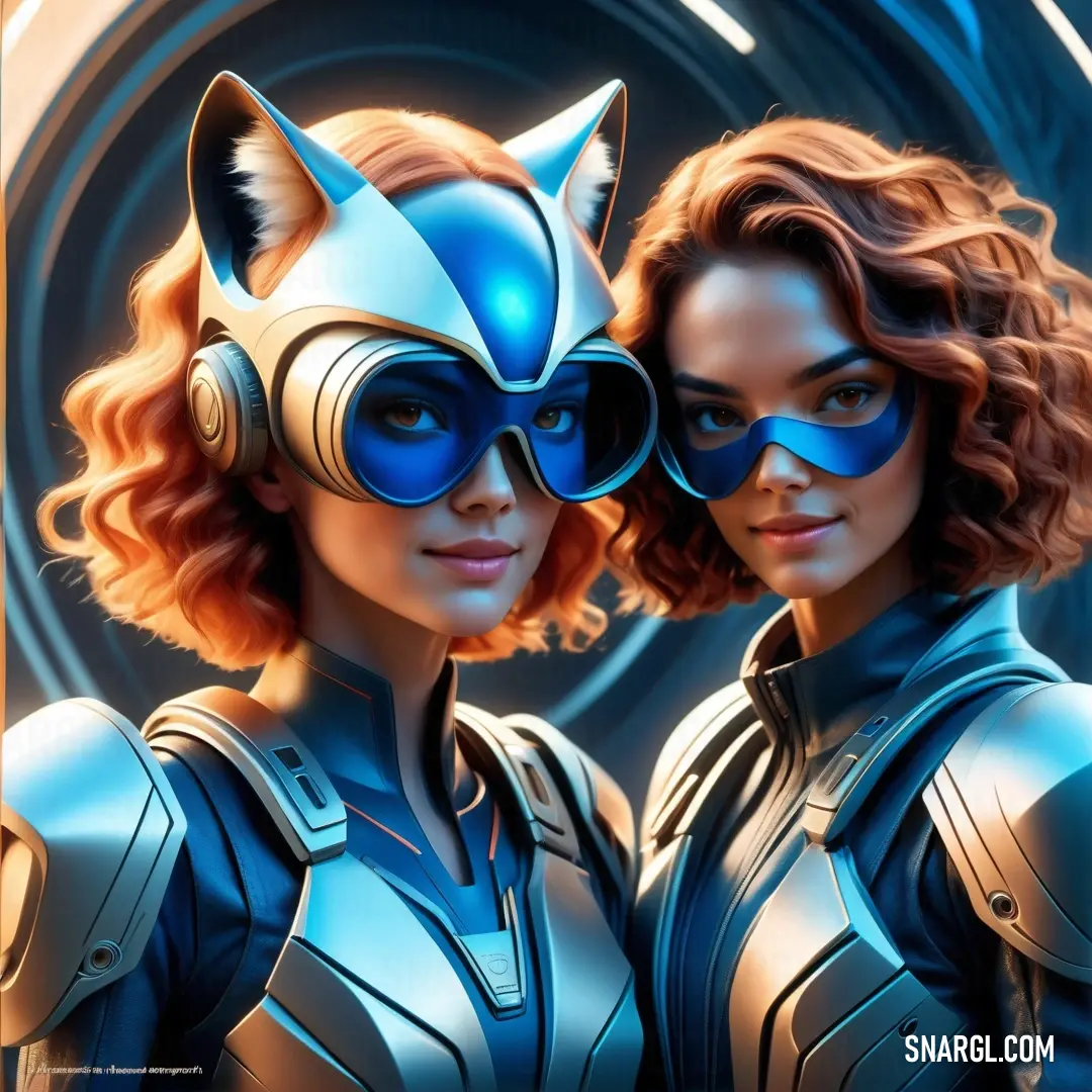 Two women in catwoman costumes are posing for a picture together with their cat ears on their heads and their eyes closed