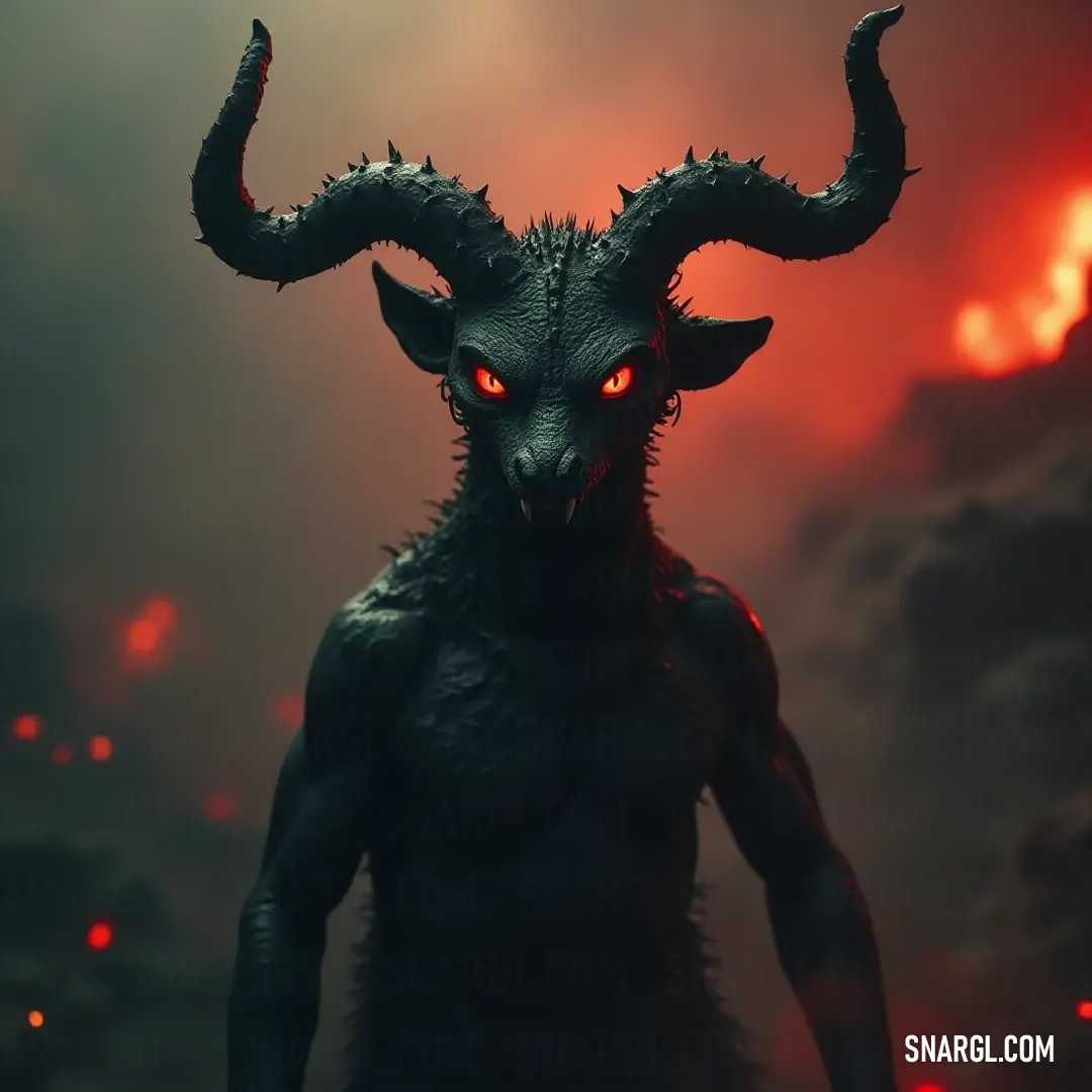 Mizuchi with red eyes and horns reigning in a shadowy forest A mythical Mizuchi, with striking red eyes and formidable horns, stands defiantly amidst the shadows of a dense, eerie forest. Its presence radiates a sense of timeless power and mystery, as the dark foliage sways around it, amplifying the enchantment of