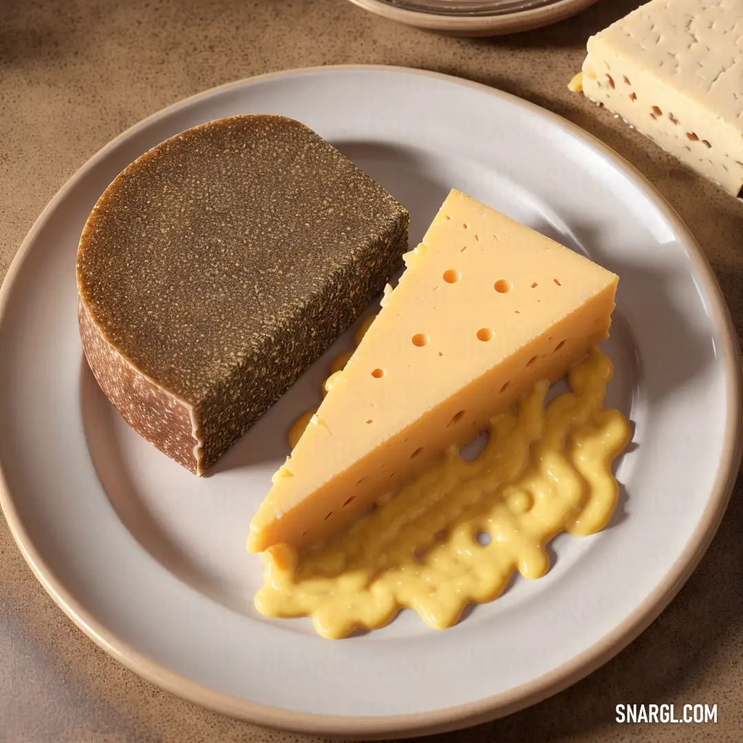 Plate with a piece of bread