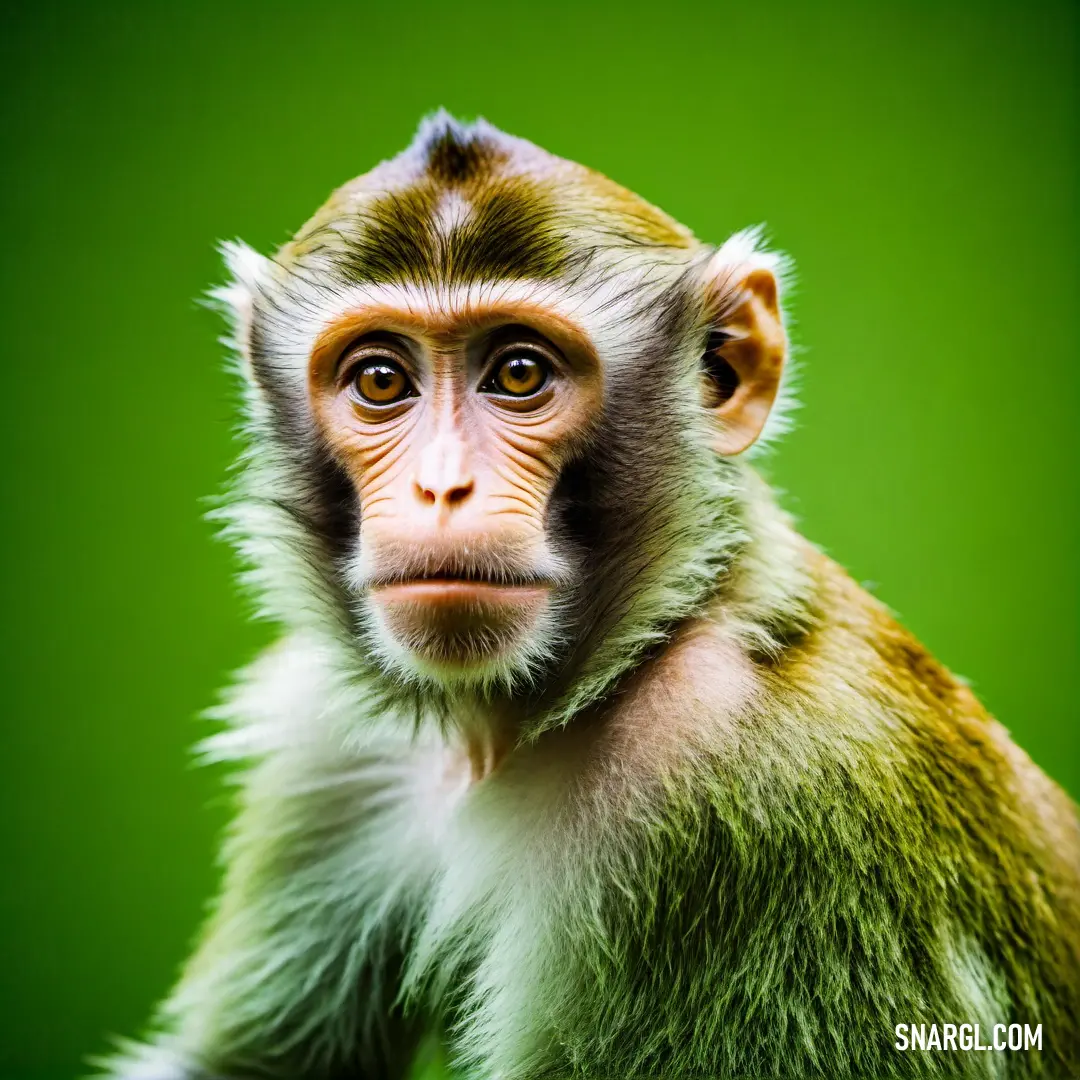 Monkey with a green background