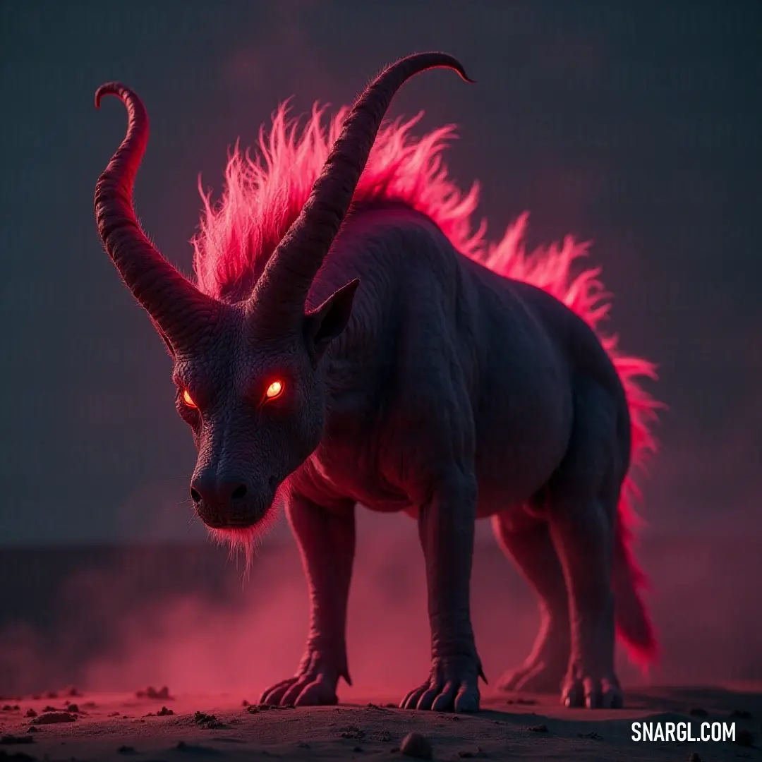 The unusual Moonfang, adorned with long hair and fierce red eyes, commands attention against the barren desert, holding its ground amidst swirling dust, a striking representation of survival and tenacity in the face of adversity. A bizarre Moonfang with flowing long hair and striking red eyes stands resiliently on a windswept desert landscape, as dust swirls around it, the harsh environment reflecting the creature's unique charm and wildness in this arid realm.