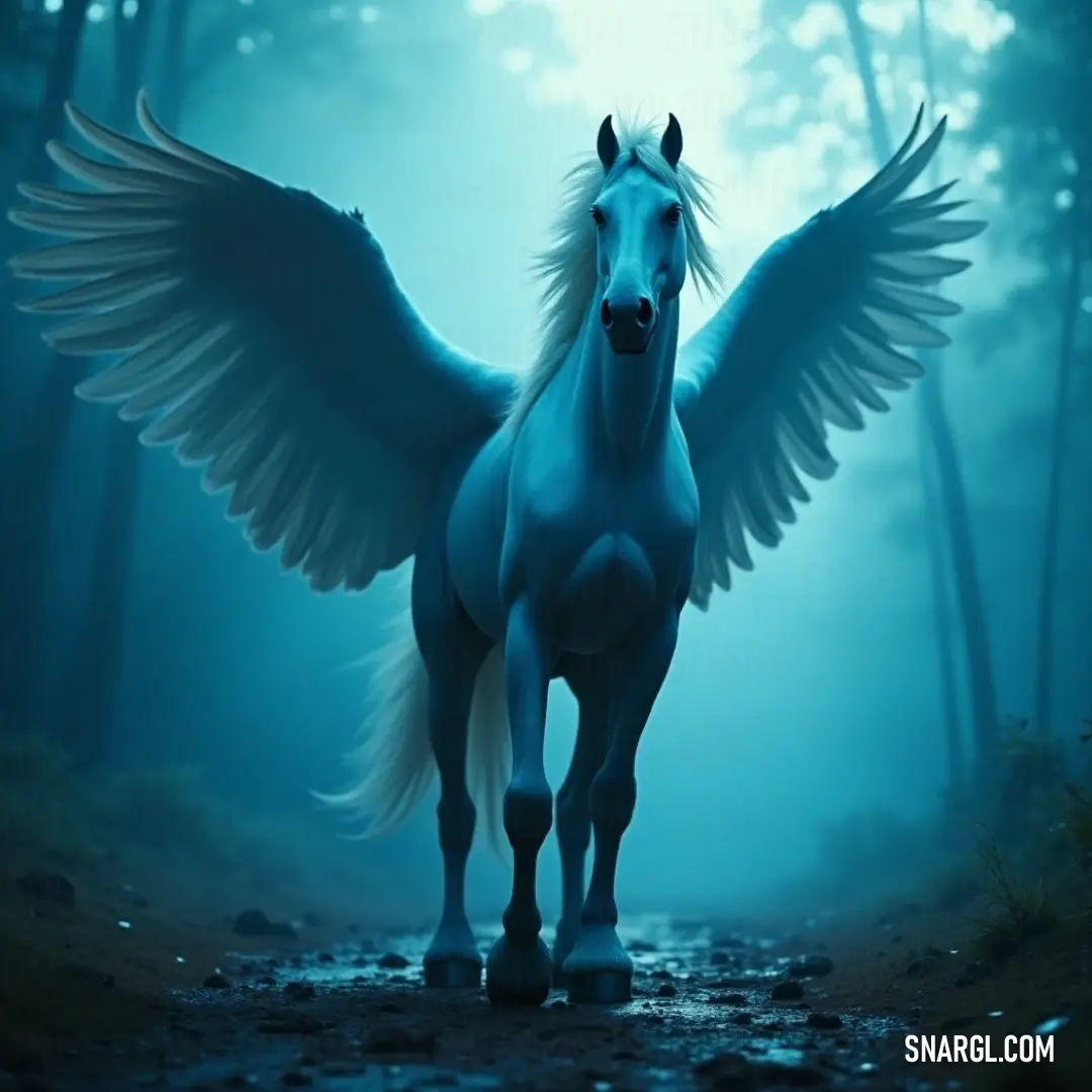Amidst an enchanting forest, the White Moonwhisper spreads its ethereal wings, illuminated by a soft glow that pierces the night fog, creating an aura of magic and mystery. A stunning White Moonwhisper showcases its majestic wings as it stands amidst a mystical forest at night, enveloped in fog, with a gentle light emanating from its body, embodying mystery and grace.