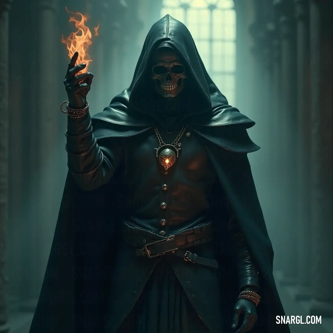 A shadowy figure in a hooded suit, holding a flickering candle, shrouded in an air of mystery and suspense. A mysterious figure cloaked in a dark, hooded suit, clutching a glowing candle with an eerie, yet calm expression. The flickering light casts shadows, creating an atmosphere of suspense and mystery in the surroundings.