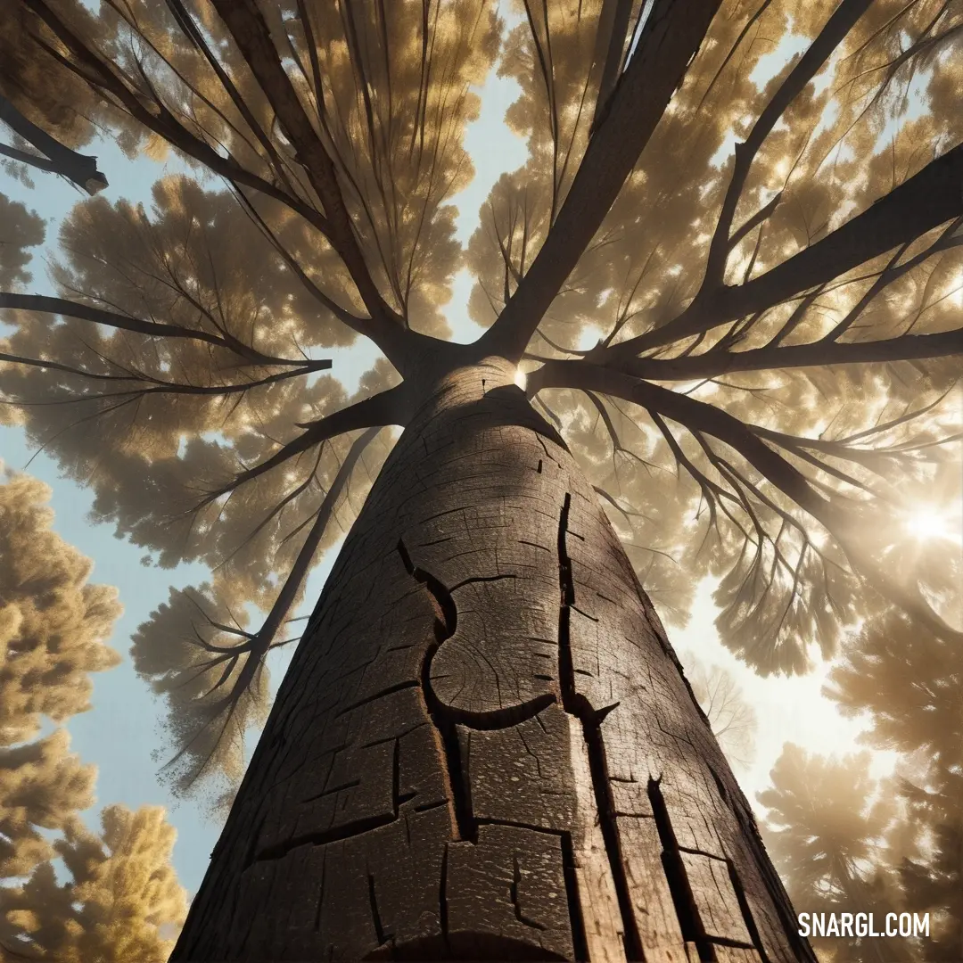 A tall, majestic tree stands proudly against a backdrop of azure sky, symbolizing strength and tranquility. This scene captures the essence of nature's beauty, inviting viewers to appreciate the serenity of the outdoor world.