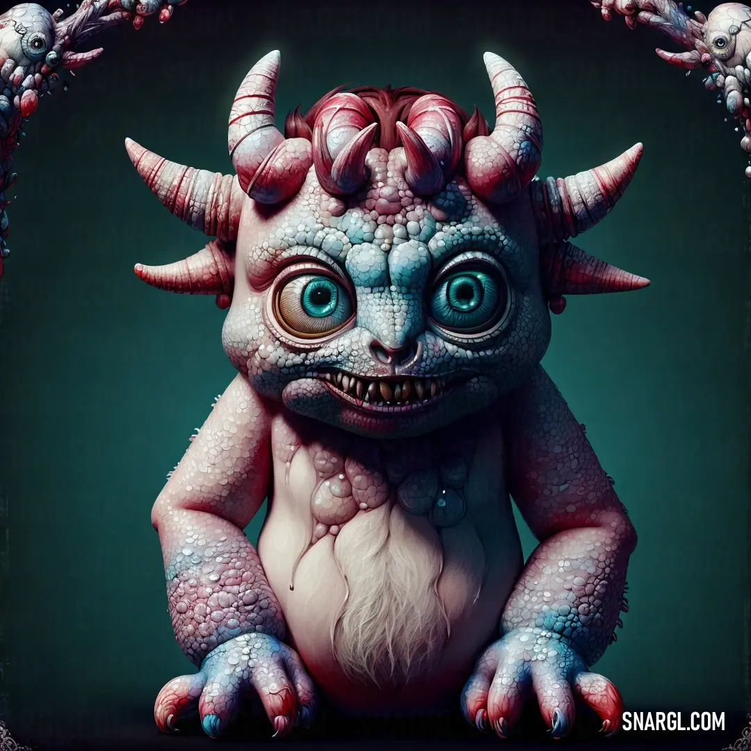 NCS S 0520-R30B color example: Digital painting of a troll with horns and horns on his head